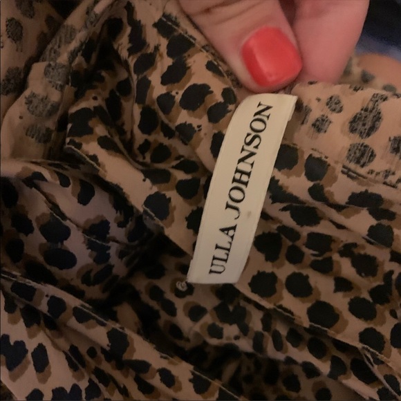 ULLA JOHNSON Cotton Leopard Tie Neck Blouse $395 8 - Picture 7 of 8